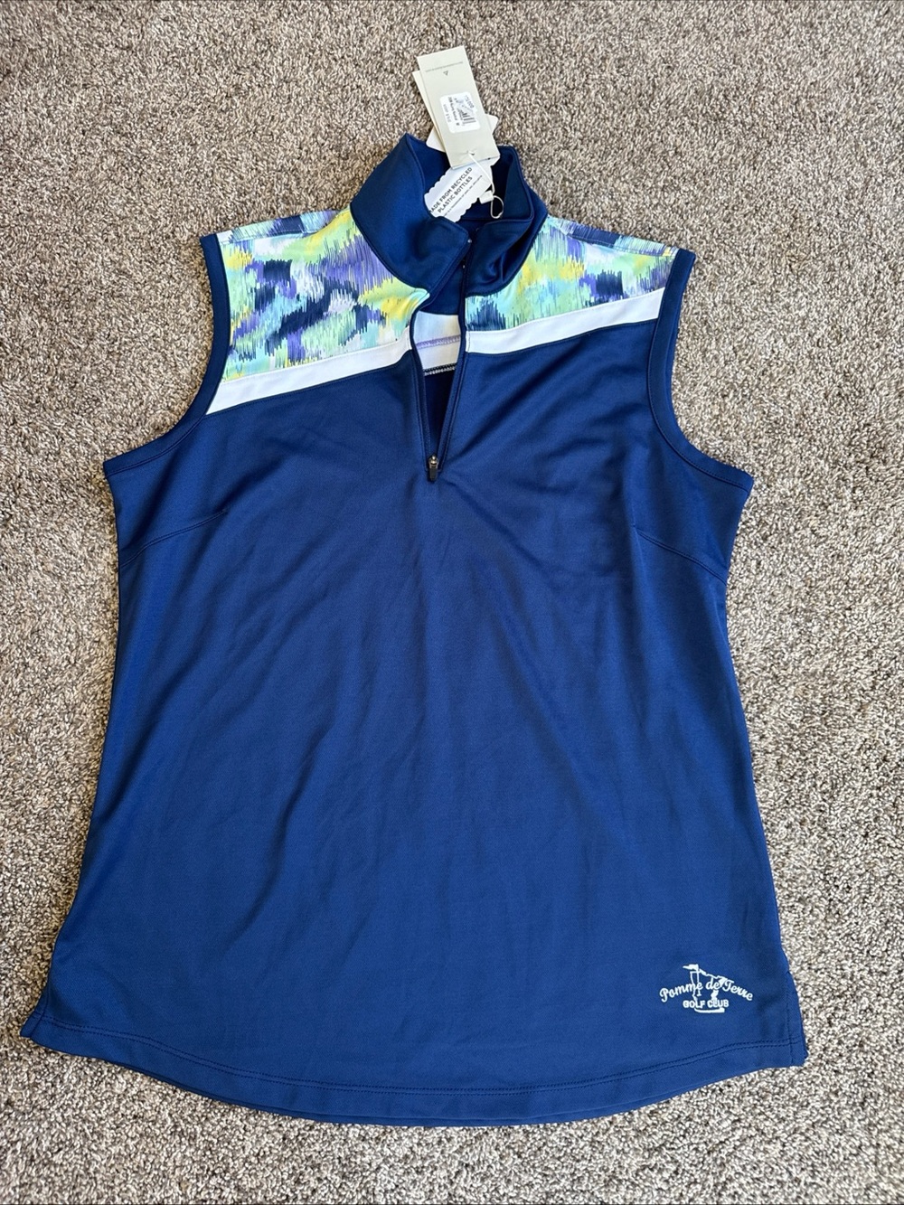 Bermuda Sands Women’s Medium nwt Retails $79Aubrey Nautical Sleeveless Golf Polo